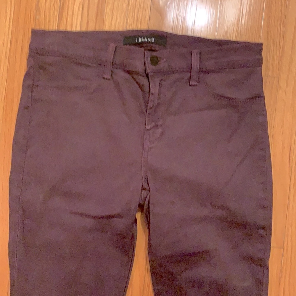 J Brand Skinny Stretch Jeans in Dark Plum